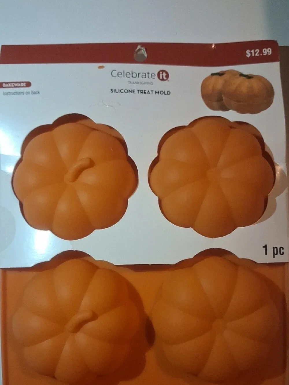 Celebrate It Orange Silicone Pumpkin Baking Mold - 6-Cavity